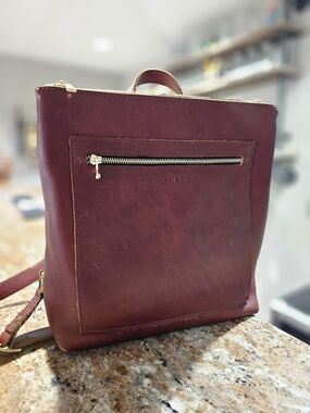 Portland Leather Goods Large Tote Backpack In Chestnut